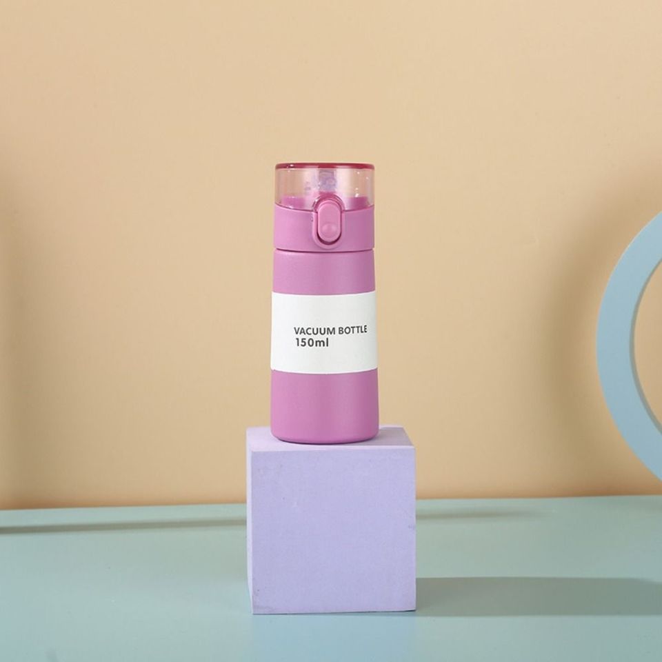 Mini Thermos Cup 150/250ml Leak-proof  Fashion Thermos Insulated Cup With Straw Portable One-button 
