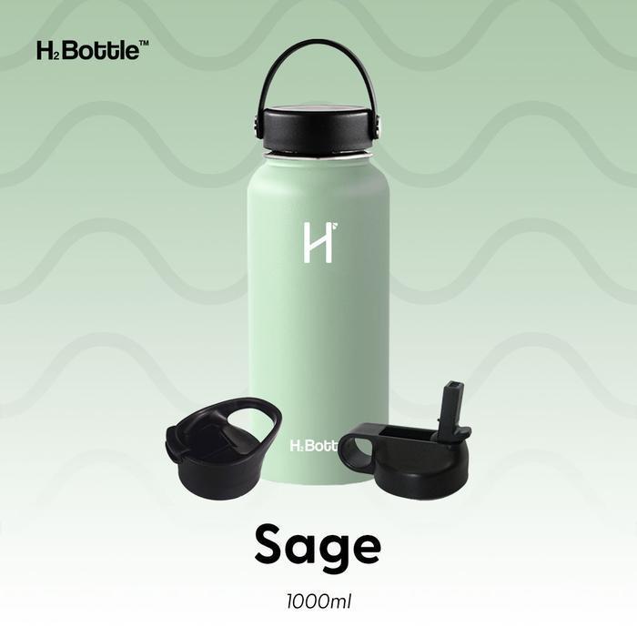 SixEleven4 H2 Bottle Vacuum Insulated Water Bottle 1 Liter - Sage
