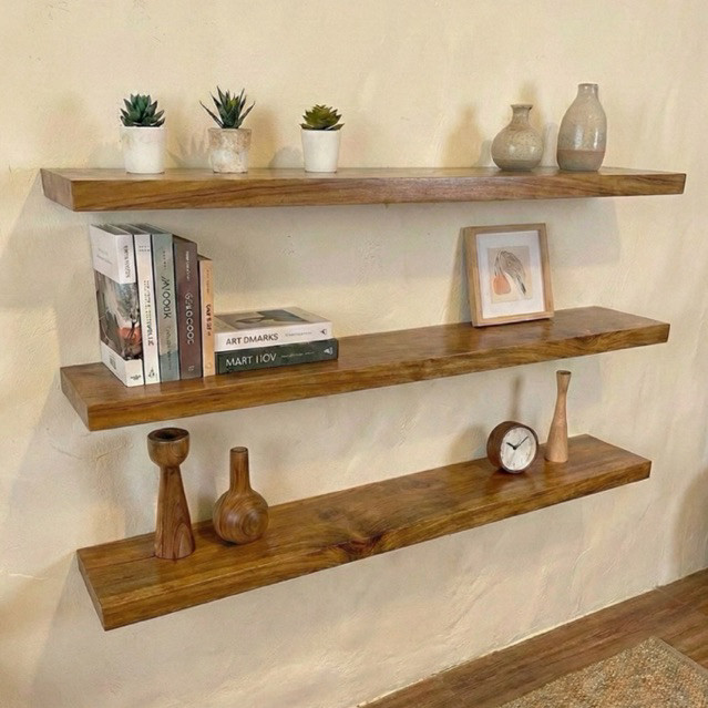 Ambalan dinding kayu jati solid /hiasan dinding kayu jati