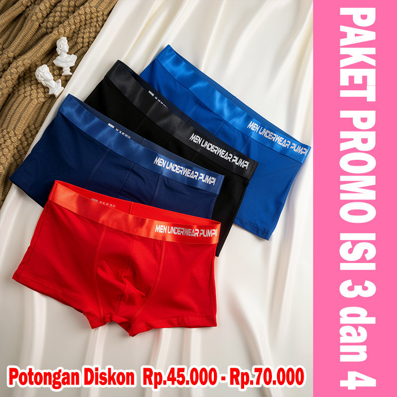 Paket Promo BOXER Men Underwear Pump Metalic