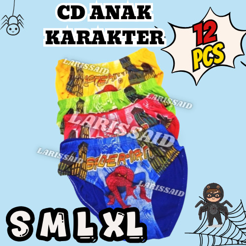 12 PCS Celana Dalam ANak laki laki KARAKTER / 1 LUSIN ( CD KARAKTER )