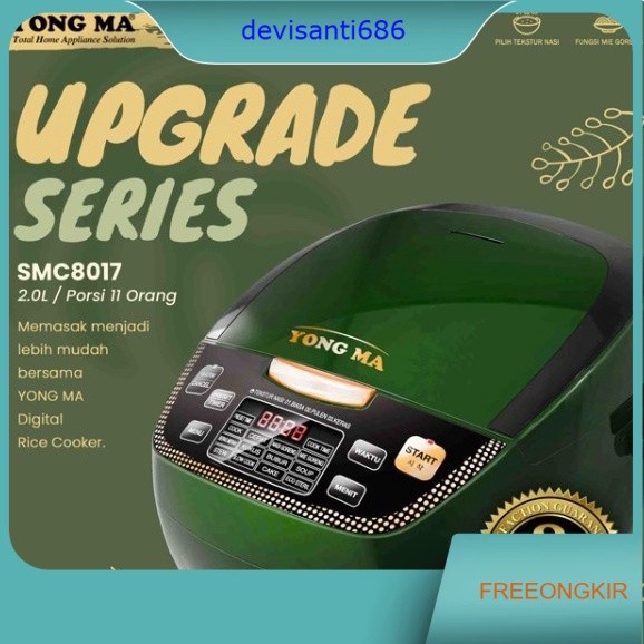Rice Cooker Magic Com Digital Yong Ma YongMa 2 Liter SMC 8017 / SMC 8017 N /SMC8017 Upgrade Series