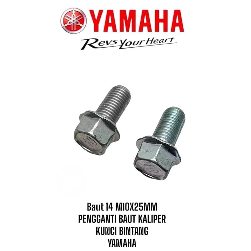BAUT 14 M10X20 BAUT PENGGANTI BREKT KALIPER CAKRAM YAMAHA MIO SMILE SPORTI N MAX NEW JUPITER