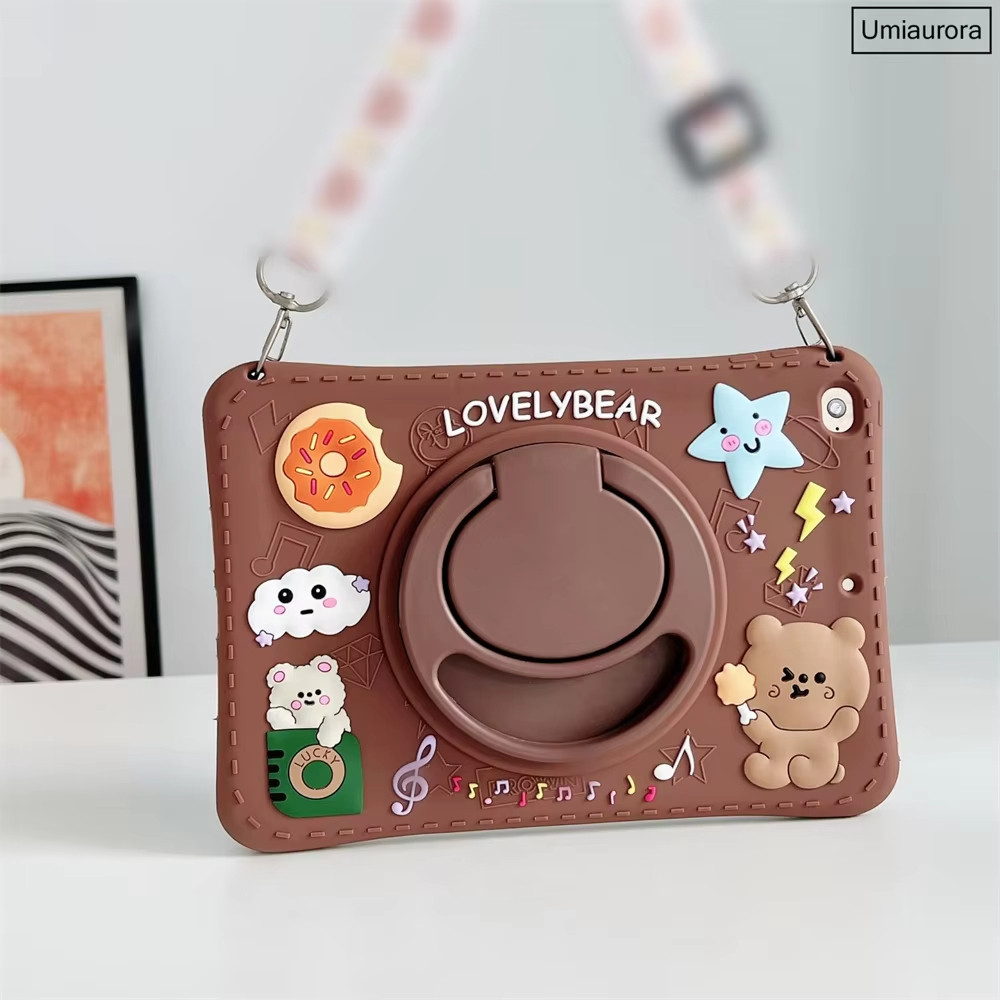 [ Samsung Galaxy Tab A9 / A9 Plus / A9+ / A11 / A11 Plus / A11+ ] Case Softcase 3D Cute Rainbow Bear
