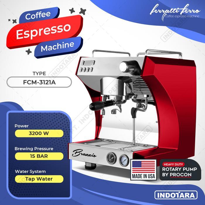 PROMO GASPOLL Mesin Kopi Espresso / Espresso Machine Ferratti Ferro FCM-3121A - Merah