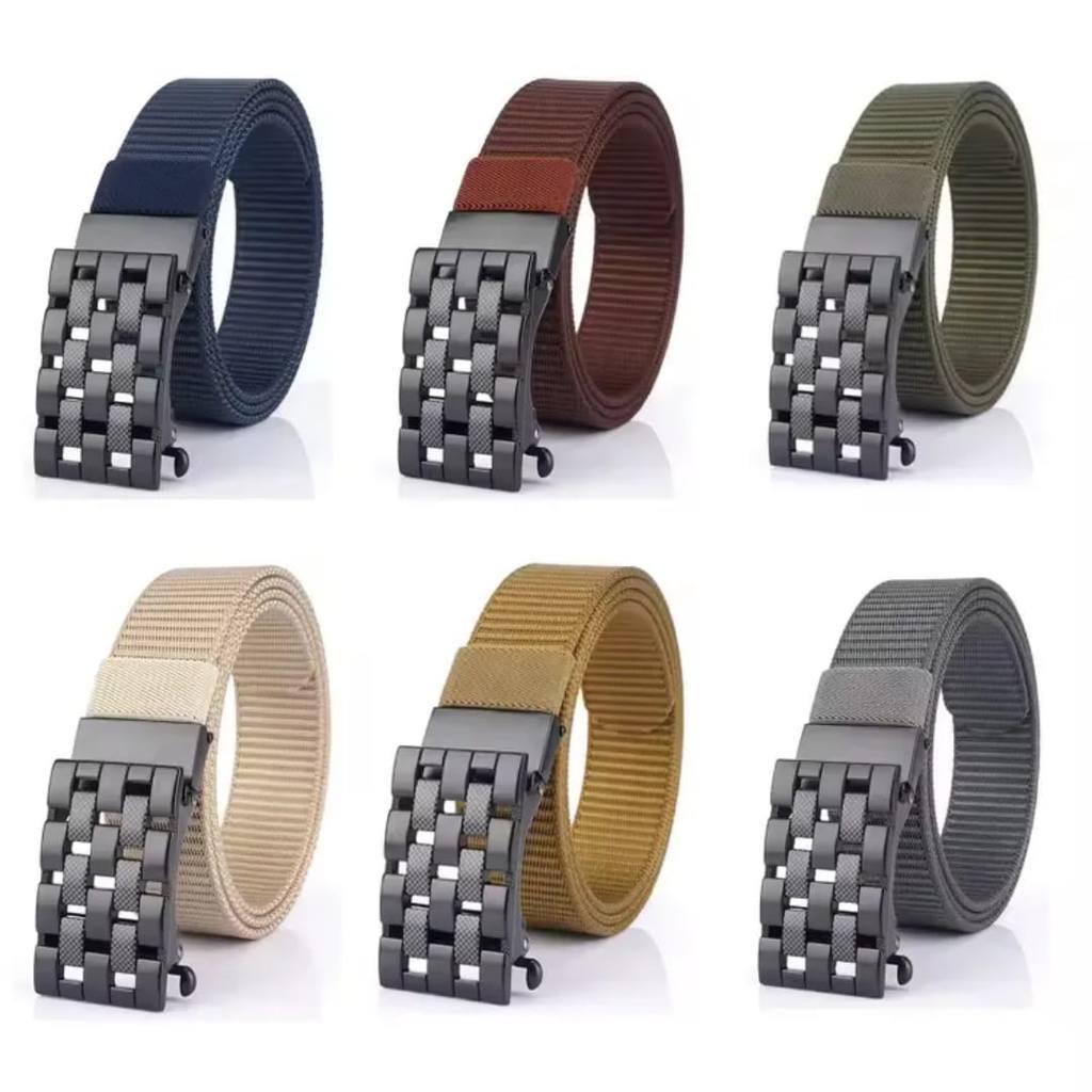 MYBESTIE.CO Casual Nylon Premium Ikat Pinggang Pria Canvas Sabuk Pinggang Pria Gesper PriaCasual Nyl