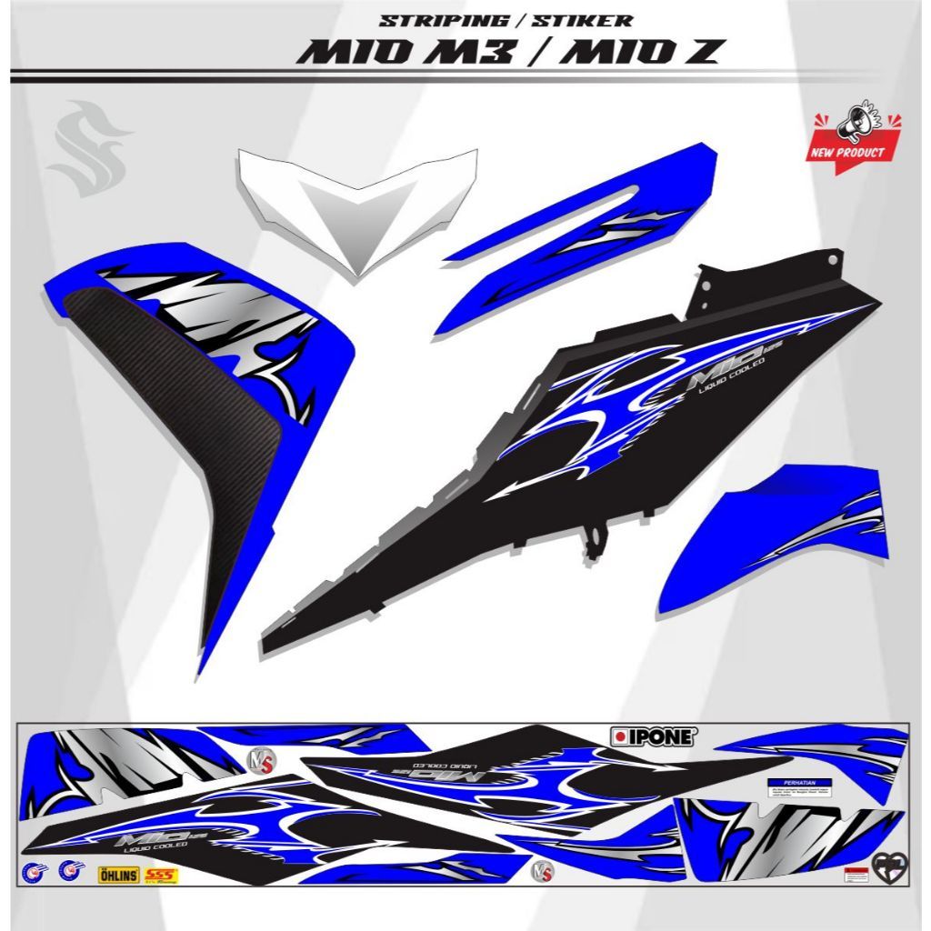 STICKER MOTOR / STICKER MOTOR YAMAHA MIO M3 MIO Z 125 POLET STICKER STRIPING MIO M3