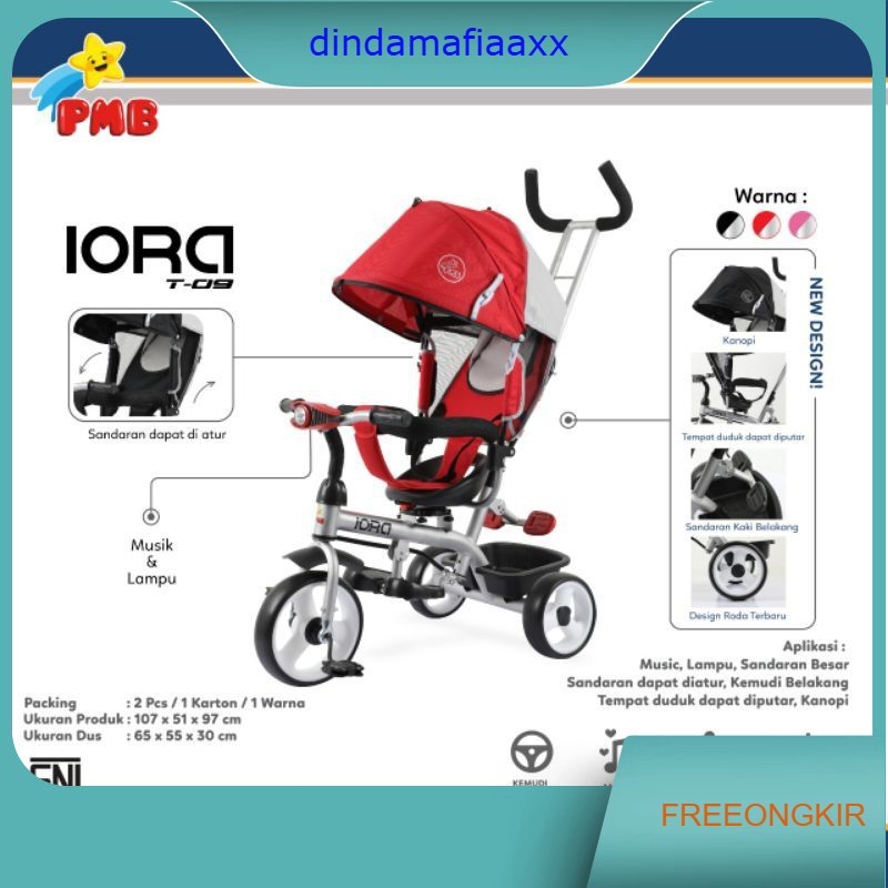 SEPEDA RODA TIGA ANAK IORA PMB T09 MUSIC LAMPU