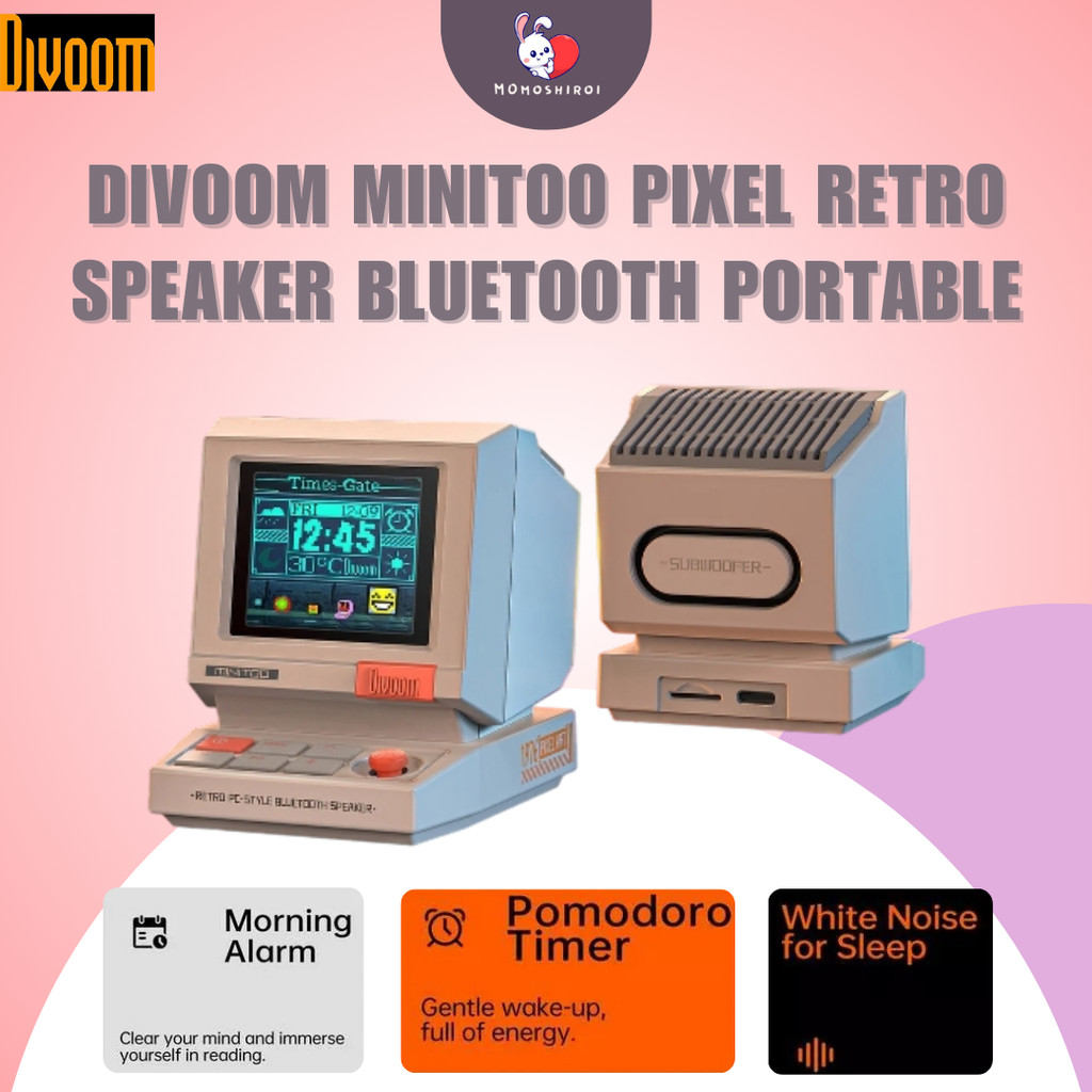 Divoom Minitoo Pixel Retro Speaker Bluetooth Portable - Garansi Resmi Divoom Indonesia 1 Tahun