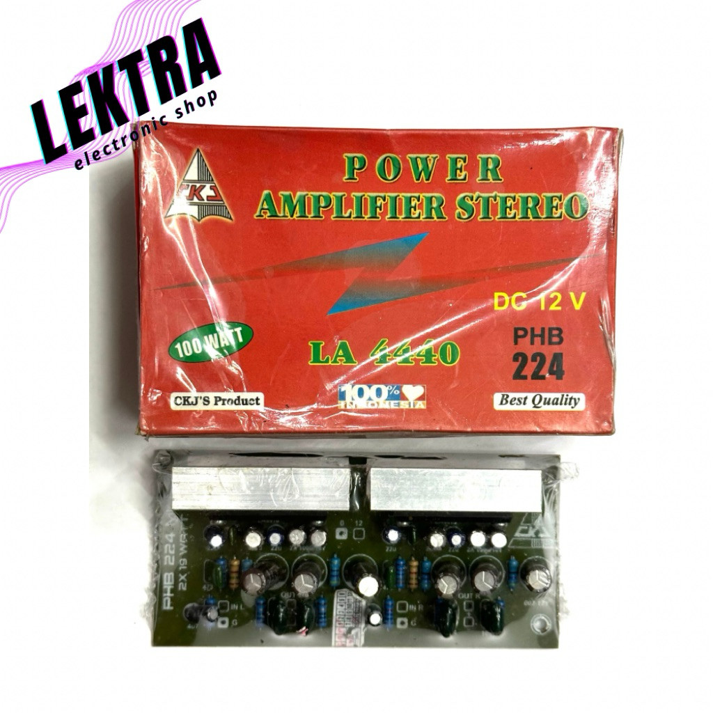 Kit PHB 224 Power Amplifier Stereo LA 4440 DC 12v 100w CKJ Ampli 12volt 12 v volt 100watt 100 w watt