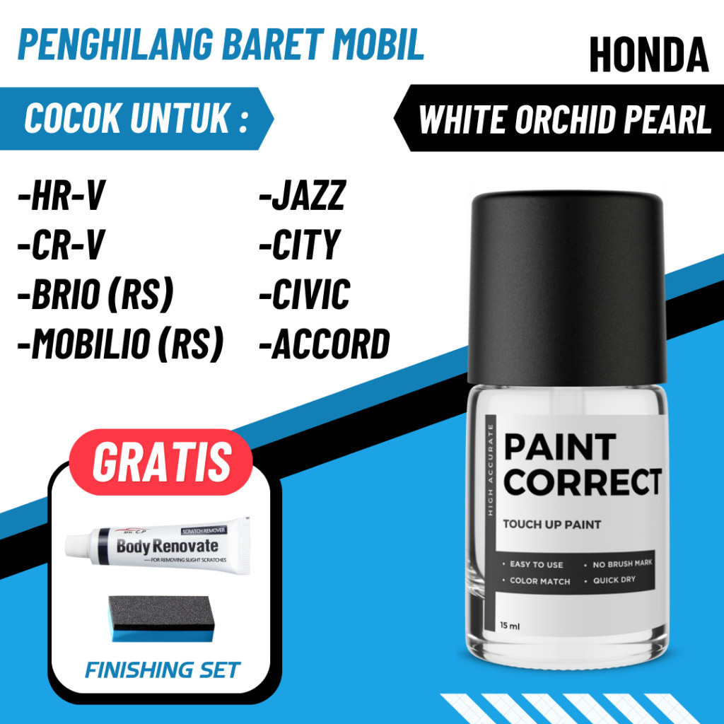 ALIANSHOP CAT OLES PENGHILANG BARET MOBIL HONDA ORCHID PEARL WHITE PUTIH MUTIARA