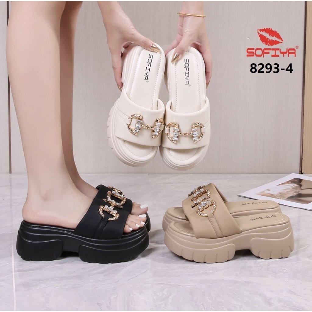 SOFIYA ORI 8293 4 SANDAL WEDGES WANITA IMPORT/ SENDAL WEDGES KOREA TINGGI 7CM