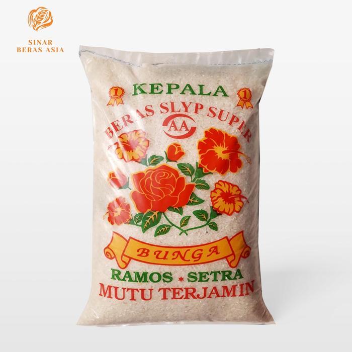 Beras Kepala Slyp Super Bunga, Nasi Pulen, Tanpa Pemutih dan Pengawet - 10 Kg, Pulen