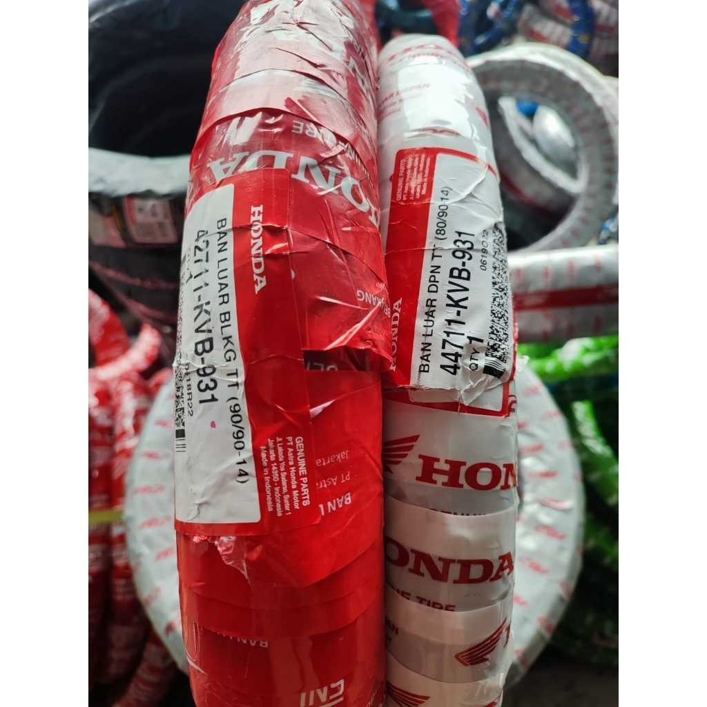 SEPASANG / SATUAN BAN LUAR MOTOR MATIC HONDA AHM Fedeal KVB Depan Belakang Ring 14 80/90 90/90 Non T