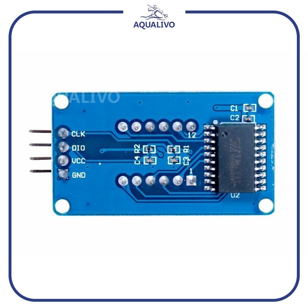 PIYAMANIA Seven Segment Display TM1637 Module Clock 7 Segmen Modul TM-1637 Jam Timer