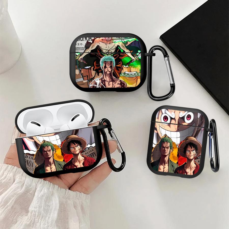 Earphone Cases Co er Case For Airpods 4 Pro3 Pro 1 3 2 Pro2 Anime One Piece Luffy Zoro