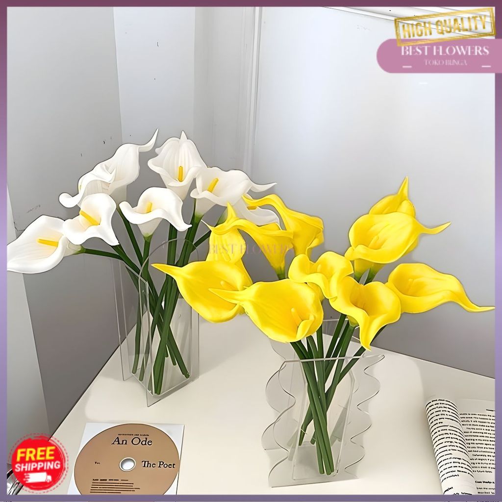 Calla Lily Latex Artificial Flowers Bunga Calla Lily Premium Bunga Lily 1 Tangkai Bunga Hias Buket