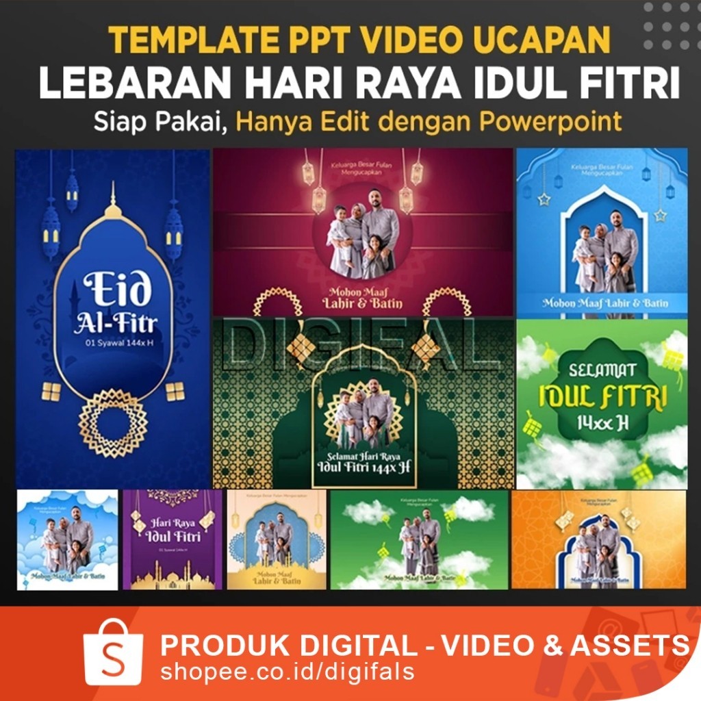 Template PPT Video Ucapan Islami - (Islam, Lebaran, Idul Fitri, Idul Adha, Ramadhan, Islami, Muslim)