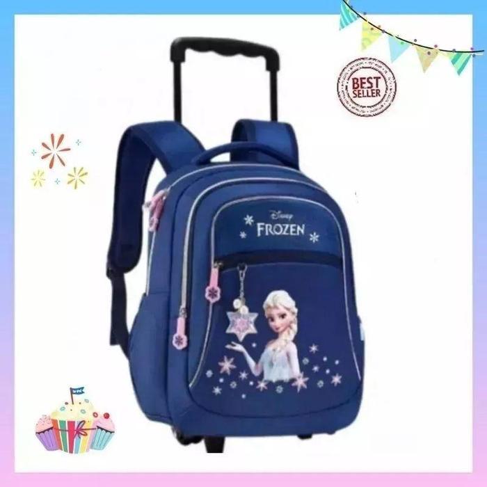 Tas Troli Roda Dorong Anak Perempuan Karakter Frozen - Frozen Navy