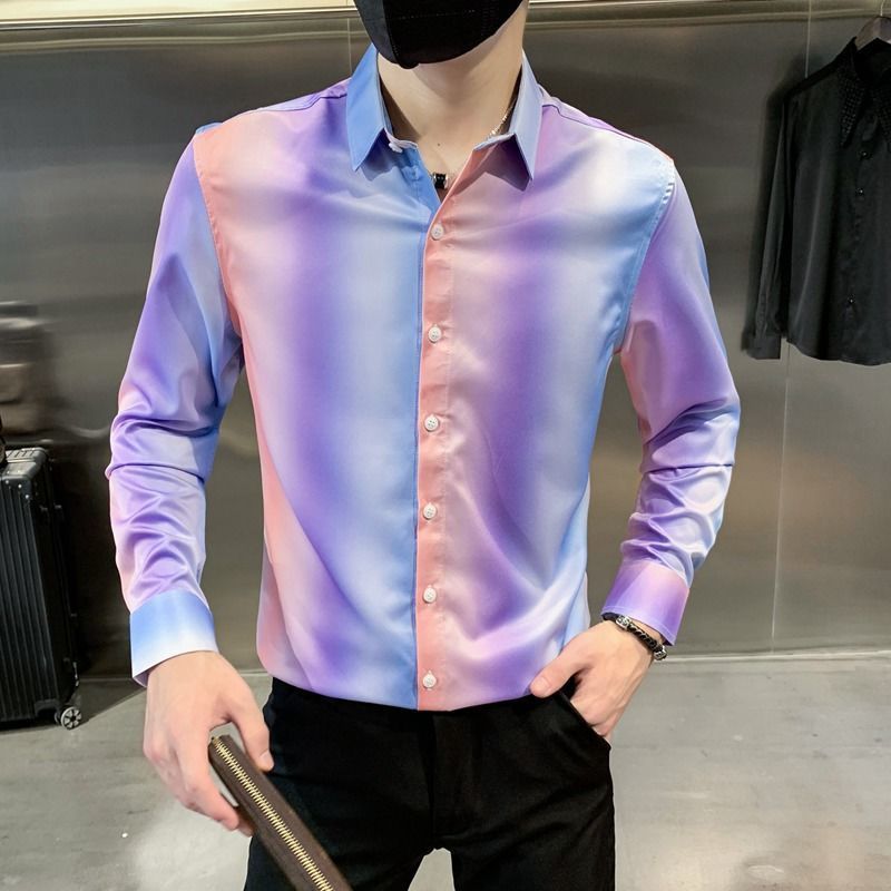 Men's Fashionable Korean Style Long Sleeve Shirt