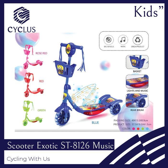 GRAB - Scooter Skuter Anak Exotic ST-8126 Keranjang Musik