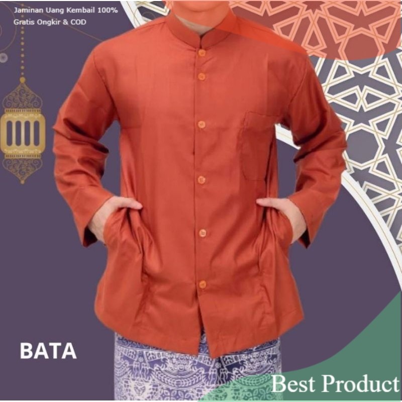 Baju Koko Haibah Ammu Saku Samping- pakaian pria lainnya