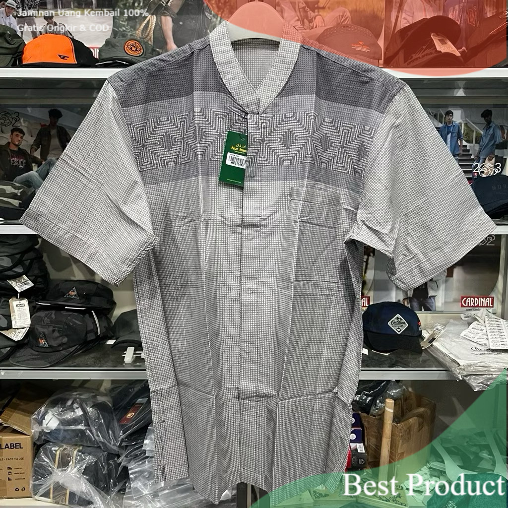 OBRAL Baju Koko Nur Iman Lengan Pendek / Kemeja Koko Murah- pakaian pria lainnya