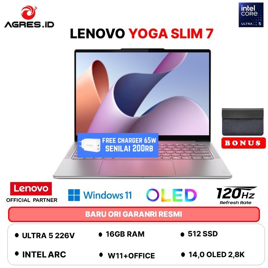 LENOVO YOGA SLIM 7 AURA EDITION TOUCH ULTRA 5 226V 16GB 512GB W11+OHS 14.0 2.8K OLED 120HZ EVO 3YADP
