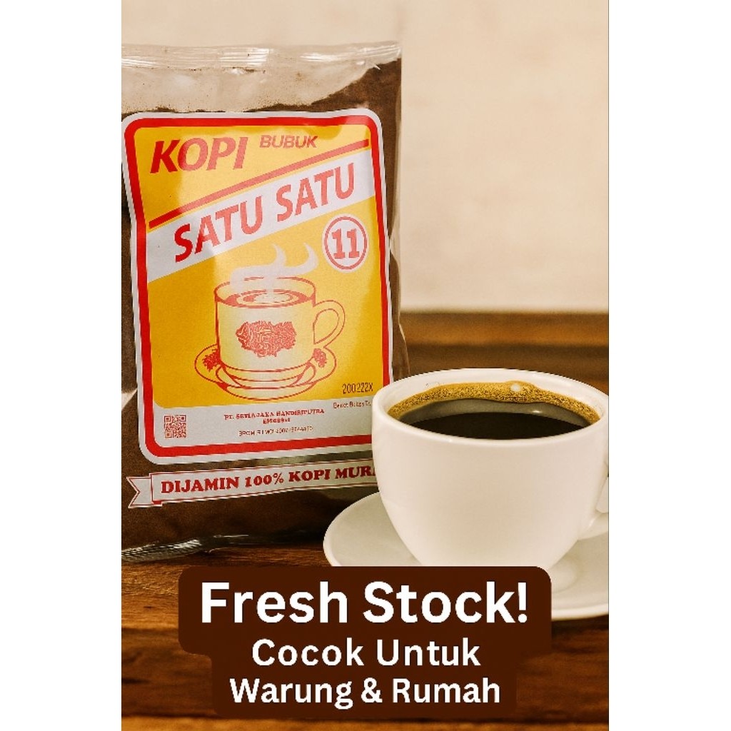 Kopi Bubuk Satu Satu 1 kg (4 bgks) | Kopi Hitam Asli | 100% Kopi Murni Tradisional