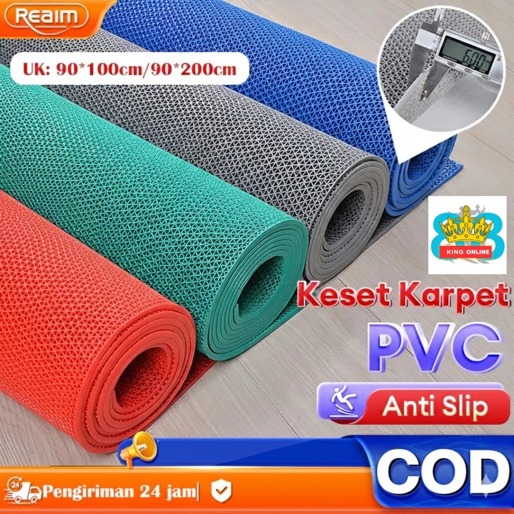 Reaim Keset Lantai Anti Licin PVC Untuk Shower Toilet dan Dapur / Keset Lantai Berongga Kamar Mandi