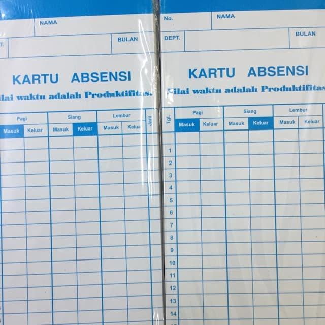 Kartu Absen - Kartu Absensi - Kartu Untuk Mesin Absen Ceklok Manual