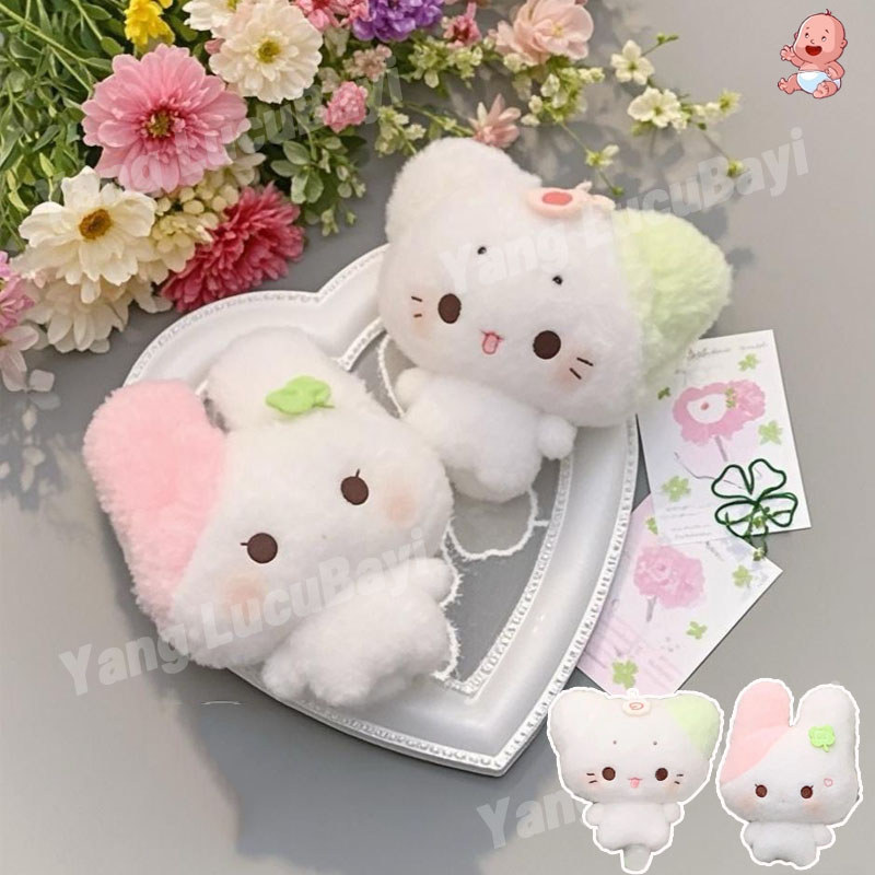 Gantungan Kunci Lucu Boneka Kelinci Semanggi Kelinci Kucing Plush Liontin Tas Boneka Kucing Kue Ikan