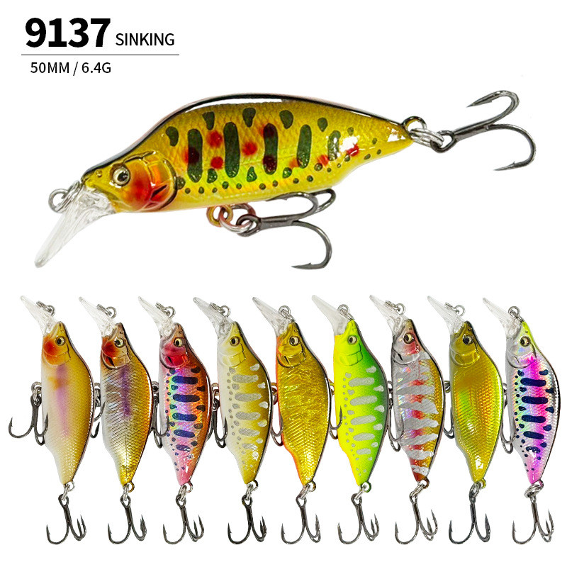 seesii Umpan buatan Luya umpan keras gaya Jepang 50MM/6 4G minnow mikro tenggelam 9137 ukuran besar