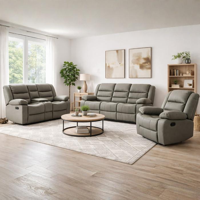 Elche Sofa Set 321 (Manual Recliner) by Malinda Furniture
