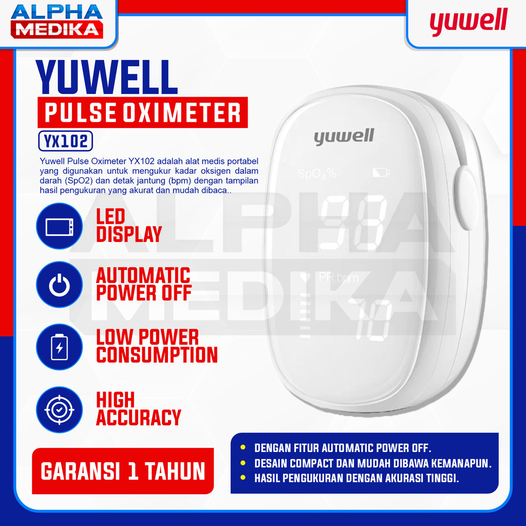 Yuwell - Pulse Oximeter Oxymeter / Alat Ukur Saturasi Oksigen / Pulse Oxymeter Yuwell
