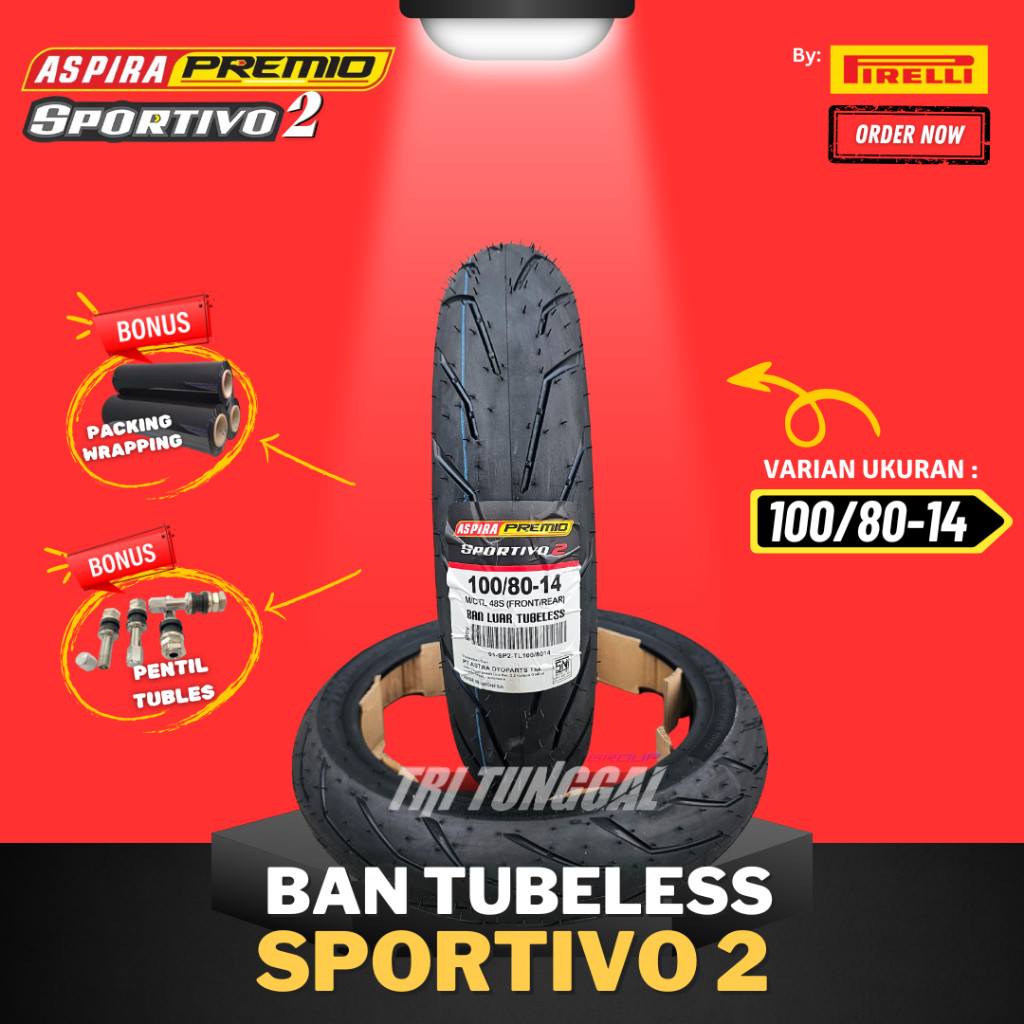 [READY COD] BAN ASPIRA PREMIO SPORTIVO 2 TUBELESS MEDIUM SOFT COMPOUND RING 14 / BAN MOTOR RING 14 M