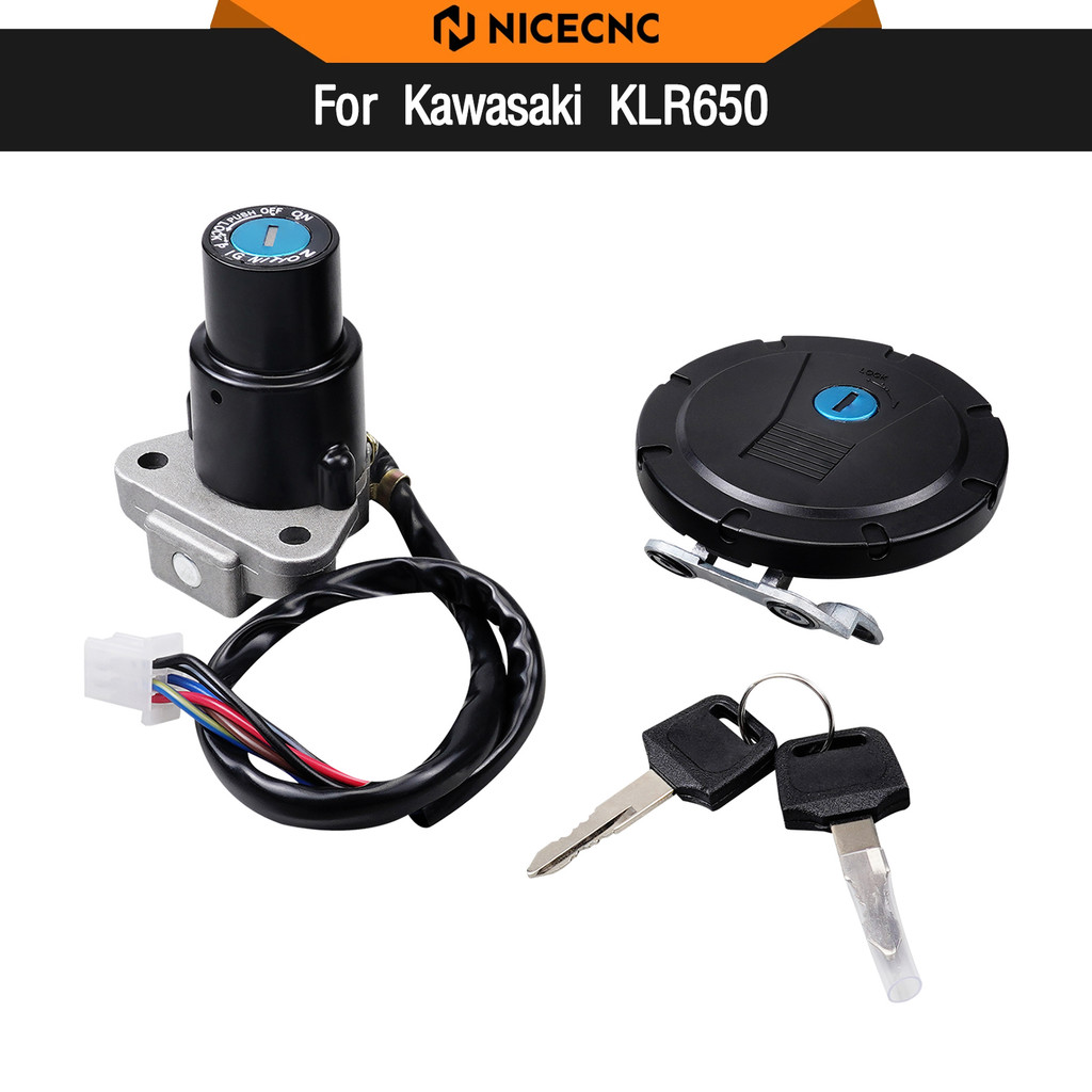 Untuk Kawasaki KLR650 KLR 650 1987-2007 Set Kunci Kontak Pengapian Tutup Tangki Bahan Bakar Klr650 K