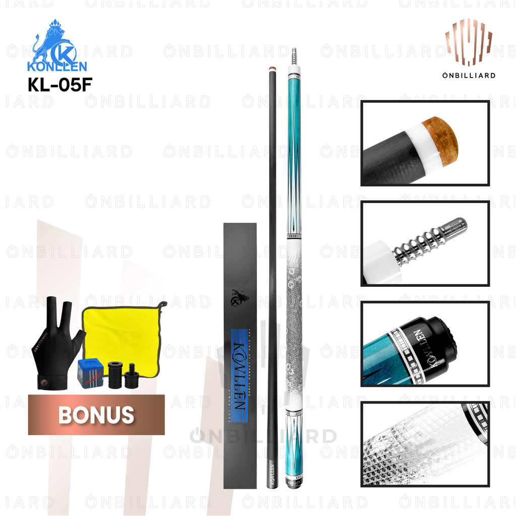 Stick Billiard Konllen KL-05F Stik Biliar 12.5mm Carbon Fiber Cue KL-05