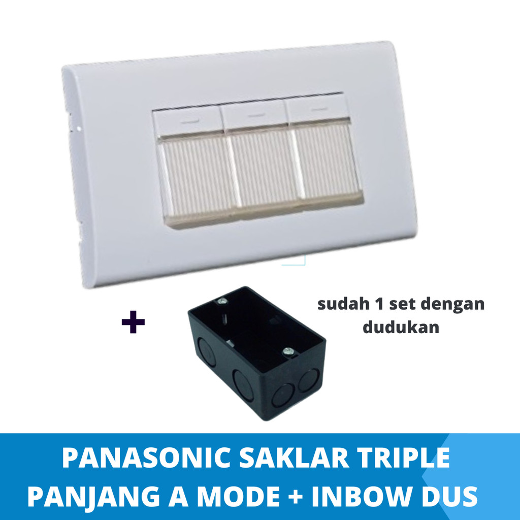 Panasonic Saklar Triple Panjang Set A Mode + Inbow Dus