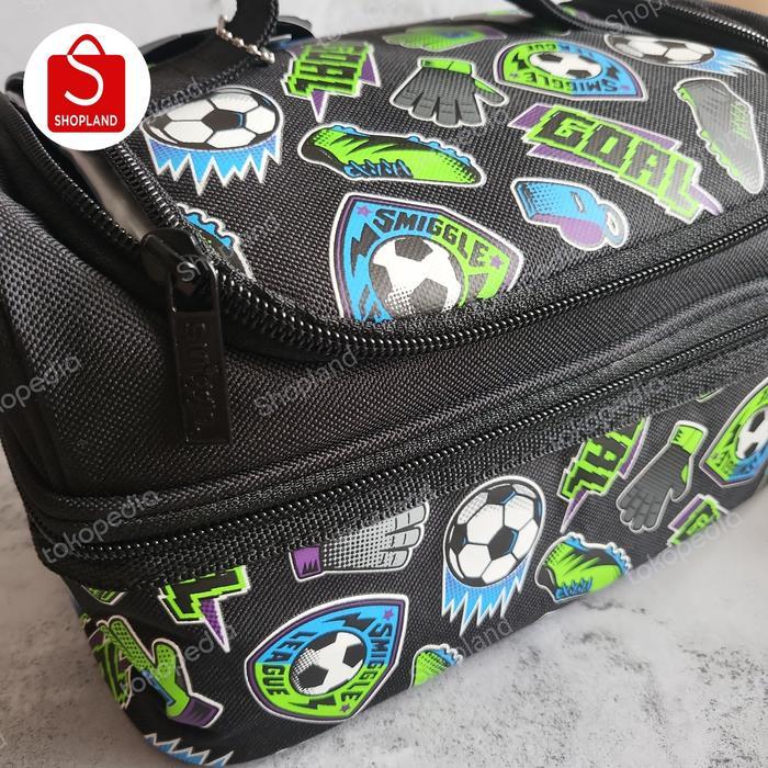 KpBerkah SMIGGLE lunch box bag tas bekal makanan - black sports