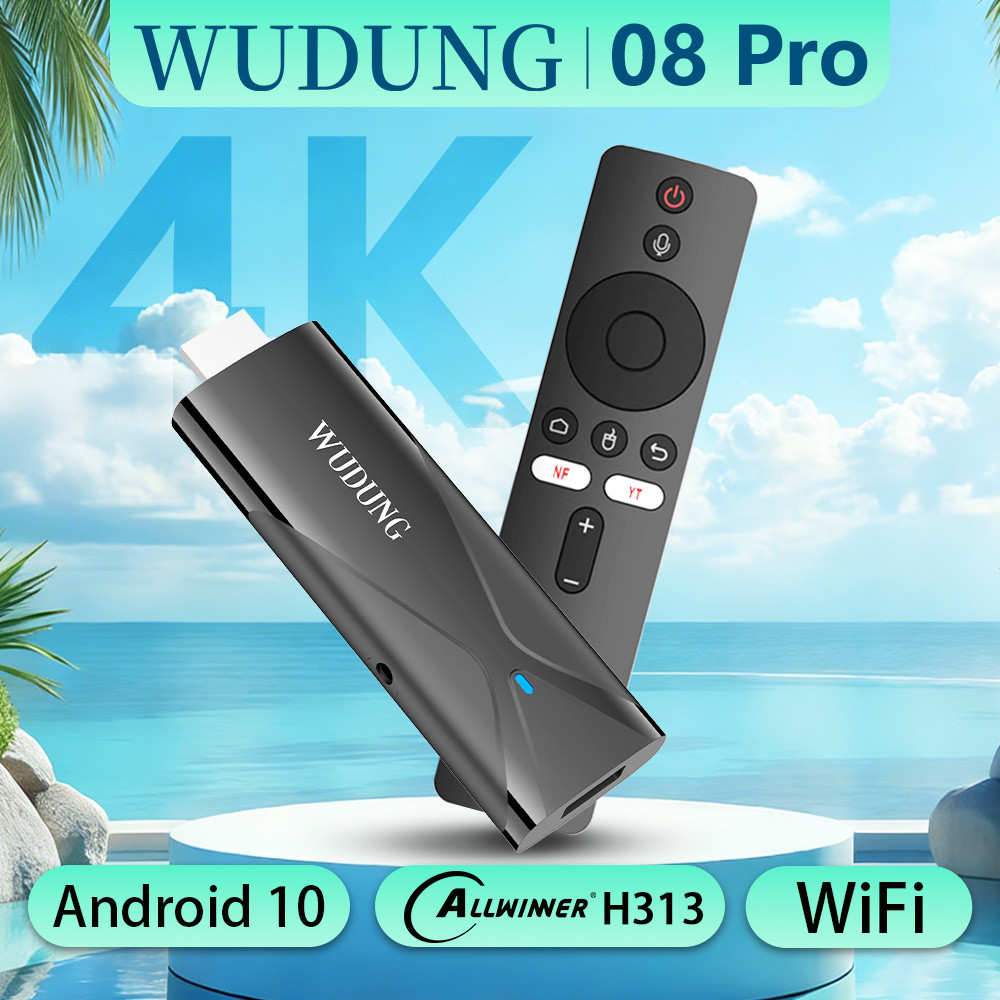 WD08PRO TV Dongle Android10 Allwinner H313 BT Smart Mini TV Stick annels 2GB 16GB 2.4G Wifi 4K HD Me