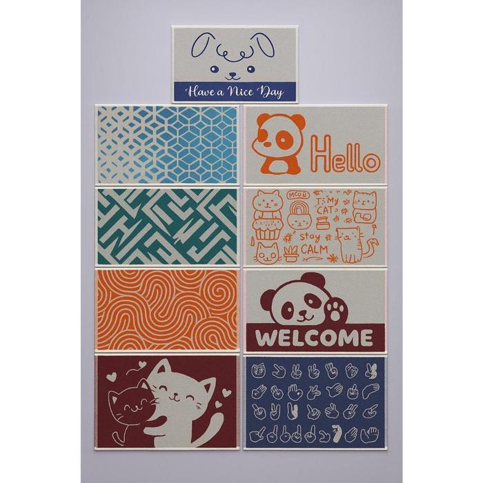 Keset Kaki Handuk Serap Air Corak Motif Salur Garis Pelangi Rainbow 40x60 Keset Lantai Tebal Kamar M