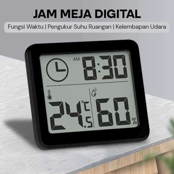 Jam Digital Meja Dinding Thermometer Hygrometer Sensor JGD  / jam meja / jam meja aesthetic / jam me