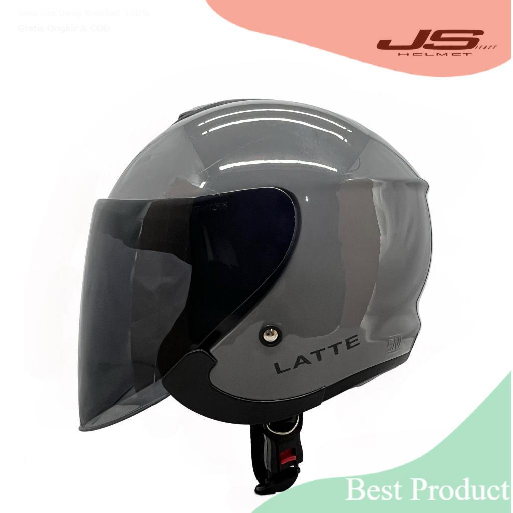 Helm wanita helm JS LATTE Warna SOLID SNI/Helm Cantik/Helm Cewek/Helm Pria/Free Stiker Helmsouvenir 