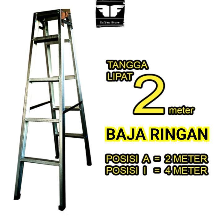 Peralatan Rumah Tangga Lipat 2 Meter Bahan Baja Ringan Alumunium Kuat Kokoh Besi Karet - Baja Ringan