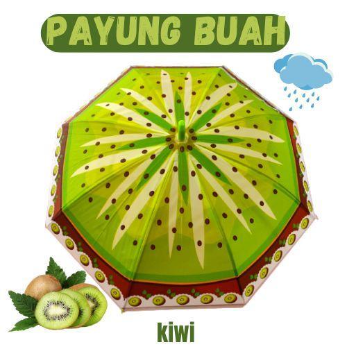 Payung Tongkat Motif Buah / Payung Plastik Buah -Bonjer - Kiwi