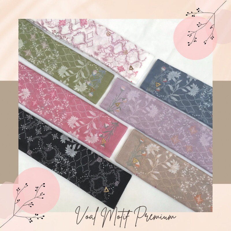 =BEST PROMO= [Hijab] Marlene - Hijab Voal Print Motif  dengan PLAT LABEL BESI (PACKAGING POUCH ZIPLO