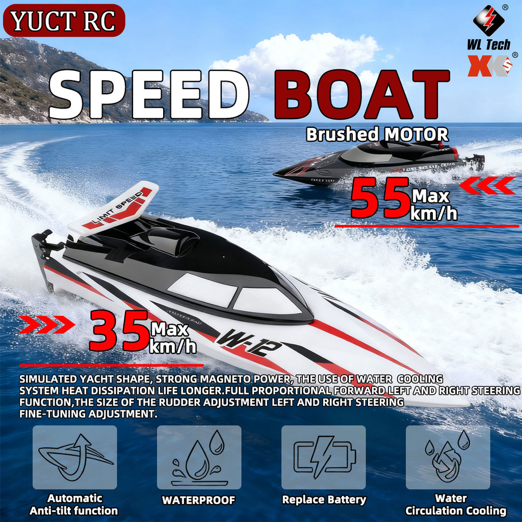 WLtoys WL916 RC Boat 2.4Ghz 55KM/H Brushless High Speed Racing Ship WL912-A Electric Remote Control 
