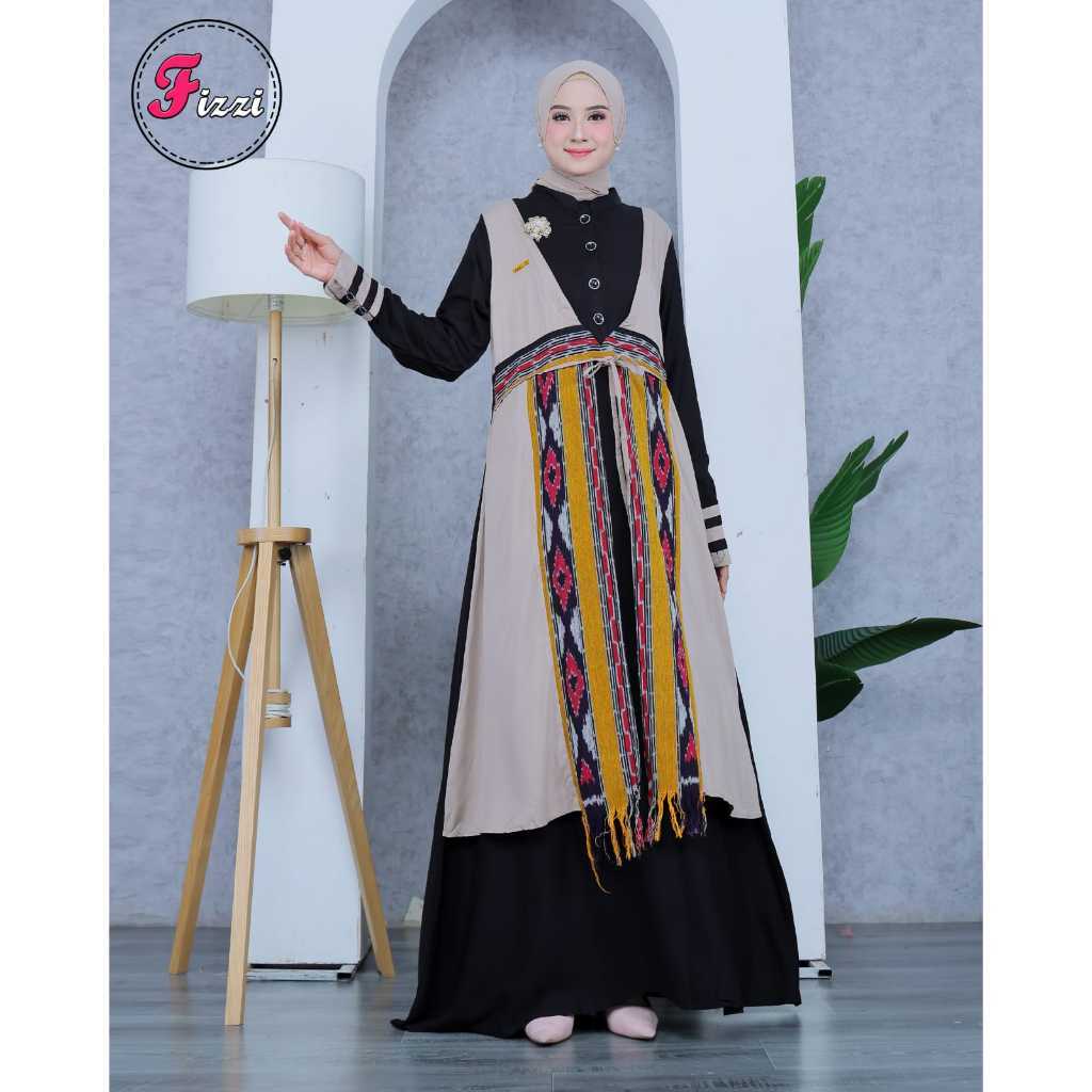 Gamis Widuri Dress Kondangan Pesta Mewah Elegan Busui Mix Tenun Troso Premium FIzzi /Dress Baju tenu