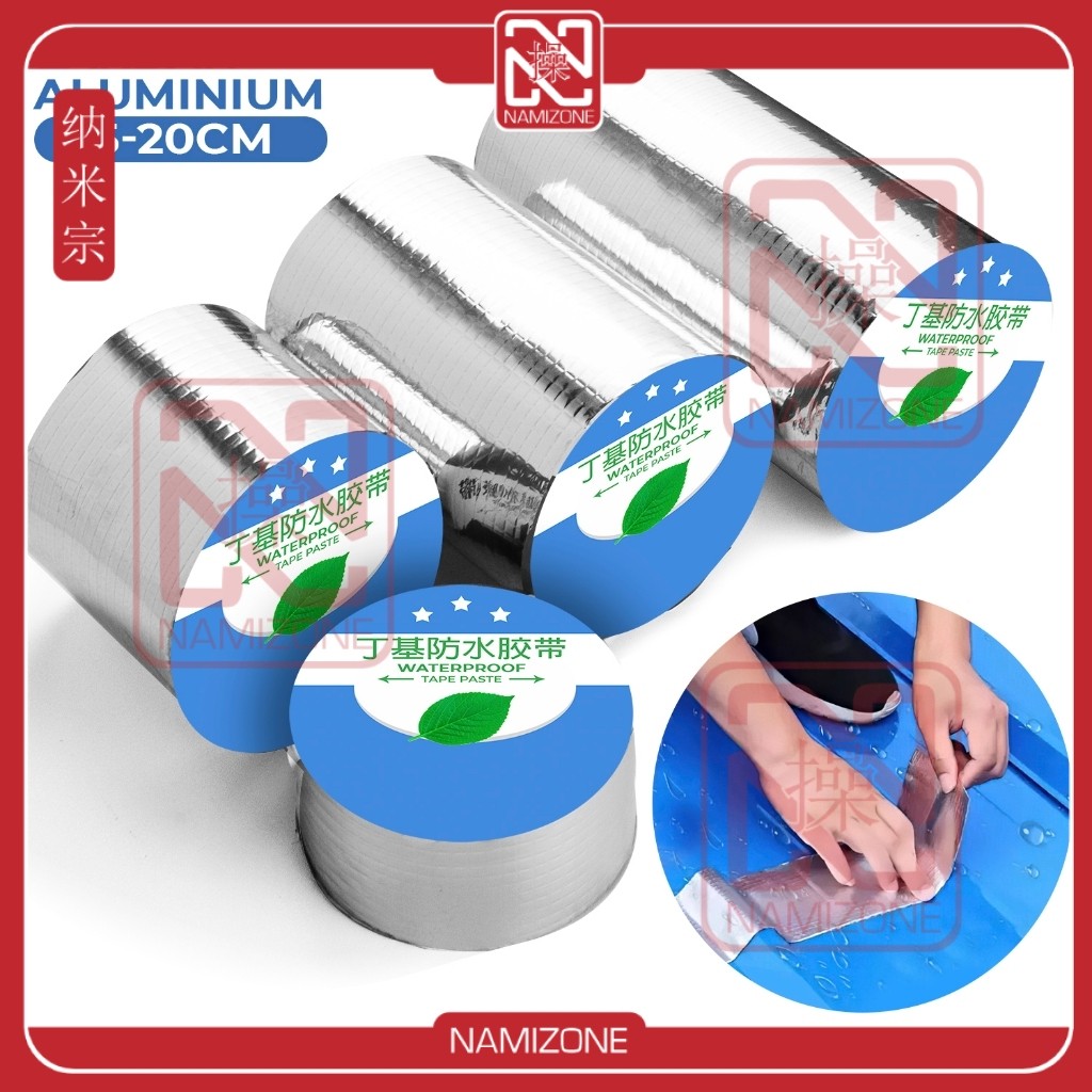 NAMIZONE Lakban Aluminium Tape Anti Bocor Waterproof 5M 10M Isolasi Aluminium Seal Tape Material Teb